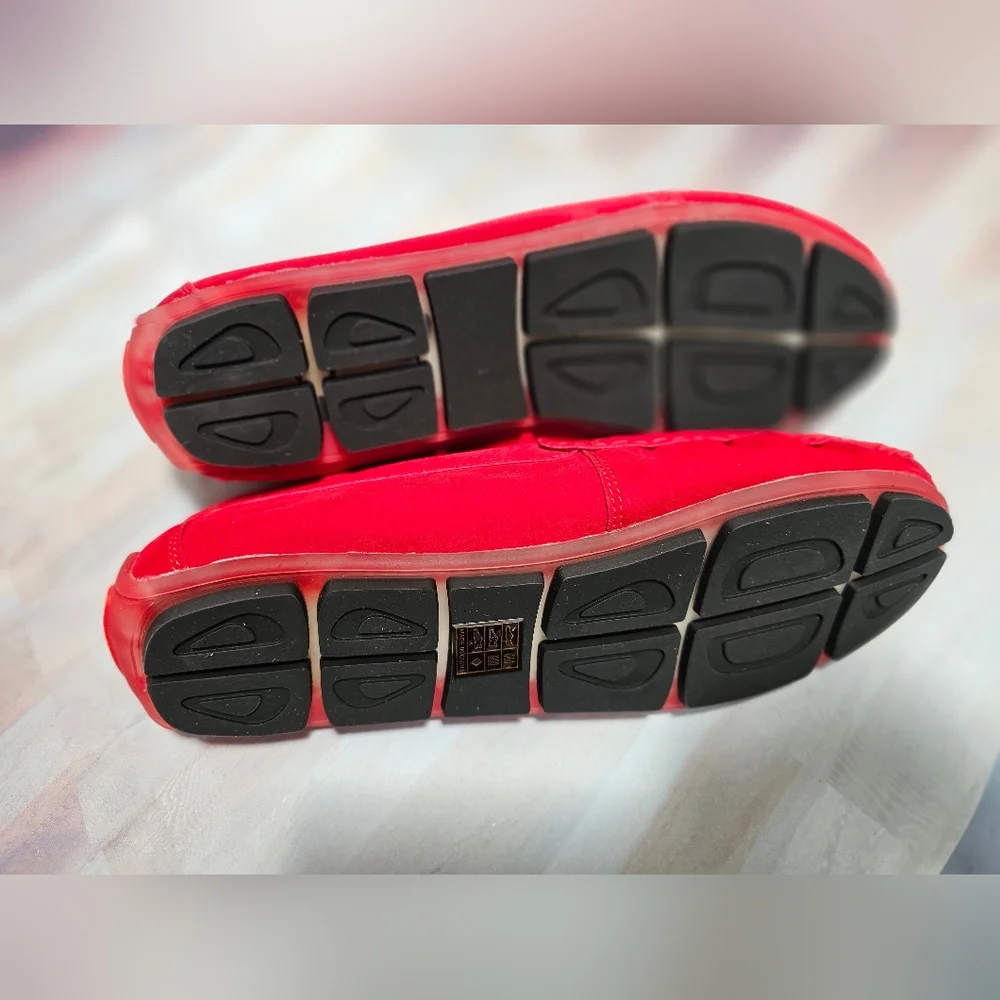 NEW MEN RED FLAT SLIP ON SHOES SIZE 10